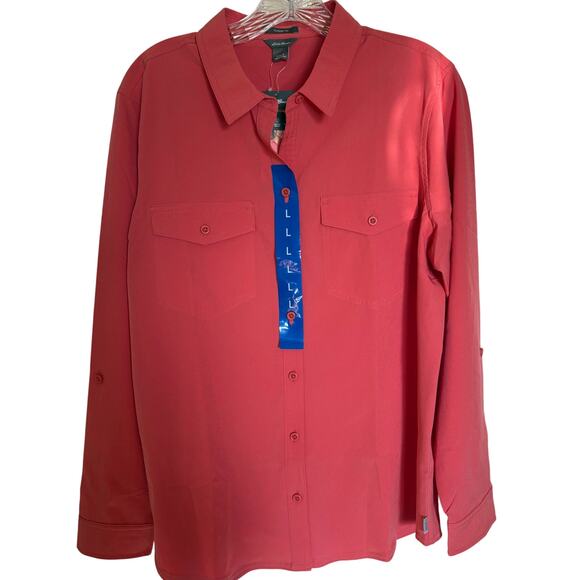 Eddie Bauer Departure shirt size large  NEW with tags attached red/orange - Picture 1 of 9